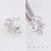 316L SURGICAL STEEL THREADLESS PUSH IN CZ HEART SNAKE COBRA TOP PART (ONLY)